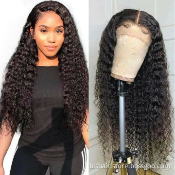 Natural Color Long Swiss Lace Kinky Curly Wig For Black Women 100%Raw wigs human hair lace front Brazilian 13*4 lace front wig